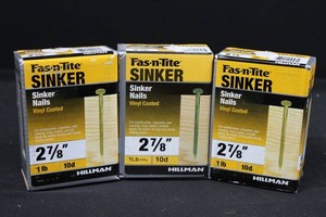 Hillman Fas-n-Tite Vinyl-Coated Sinker Nails 10d (Lot of 3)
