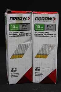 Arrow 15 GA 34-Degree Angled Nails 1 12in (Lot of 2)