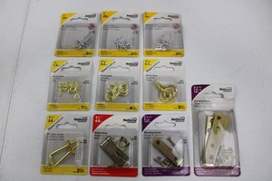National Hardware Hooks, Screw Eyes & Braces Mixed Lot of 10