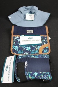Digz Gardening Accessories Mixed Lot - Sun Hat, Tool Belt & Knee Pads 3-Piece