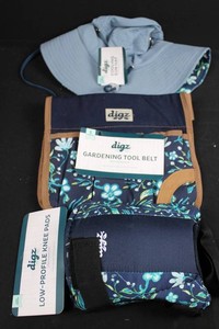 Digz Gardening Accessories Mixed Lot - Sun Hat, Tool Belt & Knee Pads