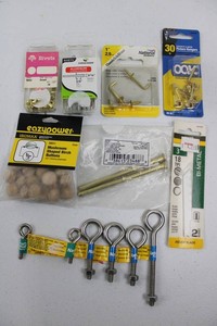 Mixed Lot Rivets, Picture Hangers, Hardware & Jigsaw Blades
