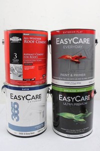 Black Jack & EasyCare Paint and Roof Cement Mixed Lot - 4 Cans