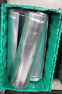 Galvanized Metal Cylindrical Tubes (Lot of 3)