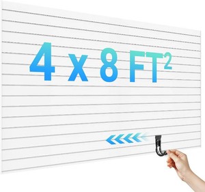 $140 Ezlaino Slatwall 4 FT x 8 FT, PVC Slat Wall Paneling Garage Wall Organizer