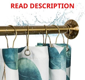 Artiwell 60 Heavy Duty Straight Shower Rod With Shower Rod Flange, Permanent Mount Shower Curtain Rod With Screws Bracket, Never Rust Stainless Steel, Window Curtain and Closet Rod, Champagne Bronze