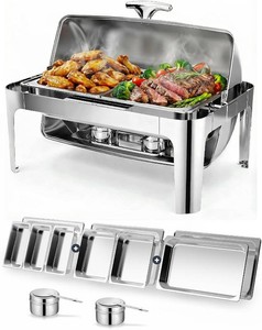 $140 13QT Roll Top Chafing Dishes for Buffet Stainless steel Chafing Dish Set