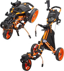 $168 FLAGTAG Golf Push Cart 3 Wheel with 360 Swivel Front Wheel,Lightweight and Foldable Walking Golf Cart One-Click Foldable,with Foot Brake