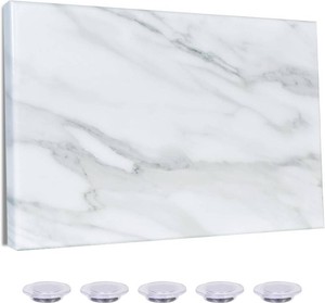 Marble Print Magnetic Dry Erase Board, 23.6x17.7 inches Decorative White Board for Wall with Design, Frameless Dry Erase Board for Wall, Magnets Included DLS,4560,1pc