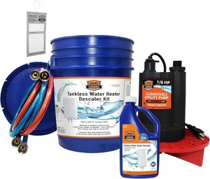 $135 Chromex Tankless Water Heater Flush Kit with NSF Certified Liquid Descaling Solution and 16HP Extra Strength Pump