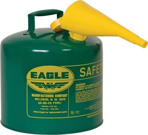 Eagle 5 Gallon Type I Green Safety Gas Can for Oil and Other Combustibles