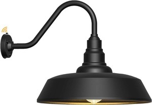 $270 24 Large Vintage Gooseneck Barn Light, Dusk to Dawn Fixture