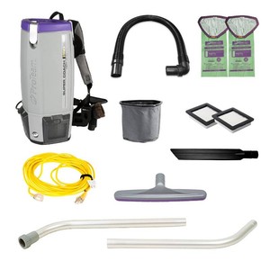 $530 ProTeam Super Coach Pro 10 Backpack Vacuum Commercial with 2 Piece Wand Tool Kit, 10 Quart, Corded,107304