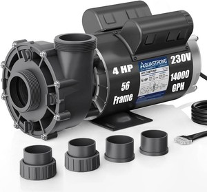 $309 Aquastrong Spa Pump, 4HP Dual Speed Hot Tub Pump, 56 Frame, Up to 14,000 GPH, 230V Durable Motor, Easy Installation, Compatible with Most Hot Tubs & Spa Systems