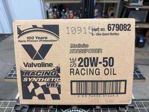 Case Valvoline 20w-50 Racing Oil, 6 One Quart Bottles