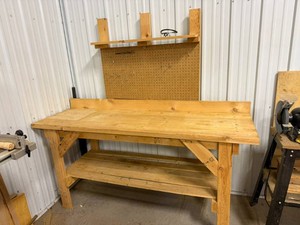 Wood Shop Bench 25 x 72 x 35 Tall Plus Raised Back