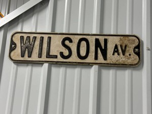 Wilson Av Metal Steel Sign 6 x 24
