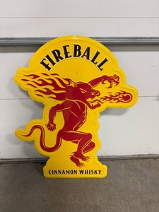Fireball Metal Sign 36 Tall