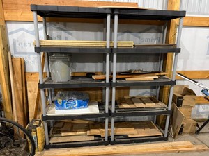 2 Plastic Shelving Units