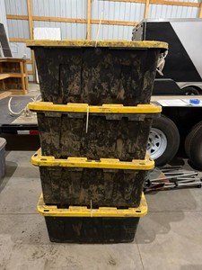 4 Heavy Duty Totes of Decoys