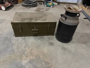 Vintage Trunk & Cream Can