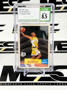 Kevin Durant RC CSG 8.5 NM-MT Graded Slab 2007-08 Topps #112 Rookie Basketball Card