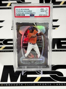 Yordan Alvarez PSA 10 Gemt Mint Slab 2019 Bowman Sterling Continuity #BS-15 Baseball Card