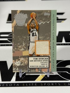 Tim Duncan Game-Worn Jersey 2002 Topps Slam Duncan #SD2 Basketball Card