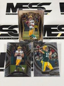 Jordan Love (3) RC Lot 2020 Select #147, 247, 347 - Premier, Field, Club Level Rookie Green Bay Packers Football Cards