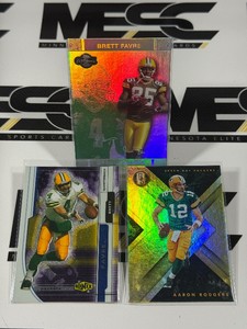 Brett Favre  Aaron Rodgers (3) Card Green Bay Packers Football Card Lot Including 75, Gold Standard, and Ionix
