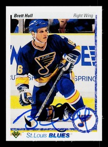Brett Hull Autograph 1991 Upper Deck Hockey Card