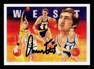 Jerry West Autograph 1991-92 Upper Deck basketball Heroes Card