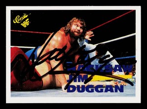 Hacksaw Jim Duggan Autograph Wrestling Trading Card WWF