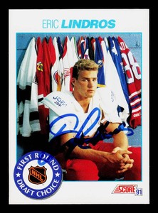 Eric Lindros Autograph RC 1991 Score #356 Rookie Hockey Card