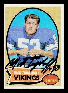 Mick Tingelhoff Autograph 1970 Topps #158 Vintage Minnesota Vikings Football Card