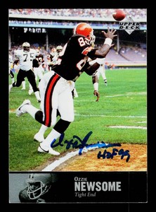 Ozzie Newsome Autograph w HOF Inscription Football Card