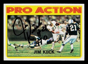 Jim Kiick Autograph 1972 Topps Vintage Football Card