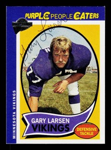 Gary Larsen Autograph Minnesota Vikings Football Card