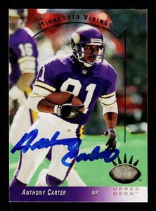 Anthony Carter Autograph Minnesota Vikings Football Card