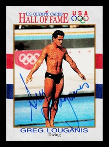 Greg Louganis Autograph Olympic Swimming Trading Card