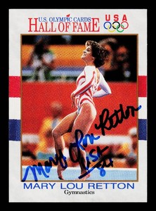 Mary Lou Retton Autograph Olympic Gymnastica Card