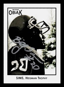 Billy Sims Autograph Football Card