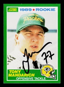Tony Mandarich Autograph RC 1989 Score #269 Rookie Green bay Packers Football Card