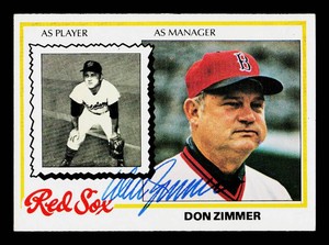 Don Zimmer Autograph 1978 Topps #63 Vintage Baseball Card