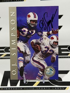 OJ Simpson Autograph Limited Edition 2,500 1998 Hall of Fame Signature Series Football Card Numbered 592,500