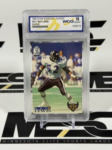 Ray Lewis RC Graded 10 Gem Mint 1996 Score Board NFL Rookies #BR-7 Rookie Football Card Slab