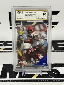 Marshall Faulk RC Graded 10 Gem Mint 1994 Classic Draft Promo #PR1 Rookie Football Card Slab