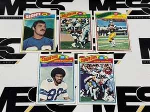 1977 Topps Football 5 Card Vintage Star Lot - Staubach, Pearson, Fouts, Csonka, Griese
