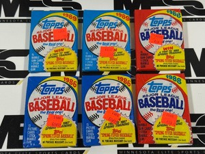 6 Wax Packs - 1986, 1988, 1989 Topps Baseball Cards