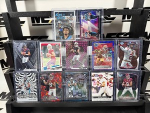 12-Card Modern Football Lot w Stars, Rookies, Autos, Numbered - Bryce Young, CJ Stroud, Jaxon Dart, and More
